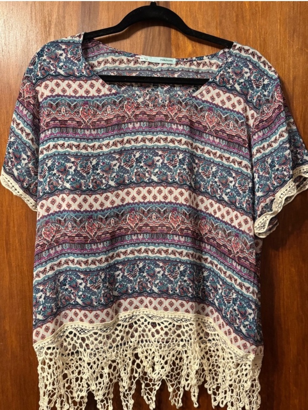 Maurice’s Women’s Geometric Crochet Festival Top XL